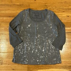 Gray Sequin Shirt